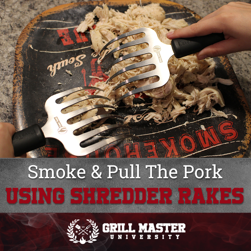 Pull the pork with shredder rakes