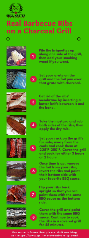 Real Barbecue Ribs on a Charcoal Grill Real Barbecue Ribs on a Charcoal Grill